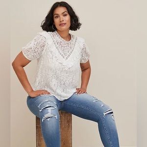 Torrid White Lace Top